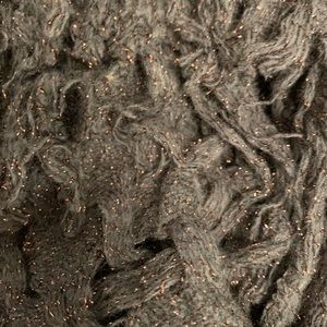 Italian wool fringed scarf with metallic rose gold thread. Like new. No flaws.